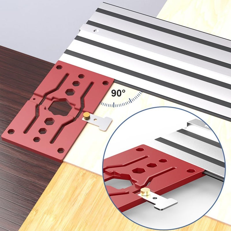 Toolcool Store 340mm Track Saw Square Circular Saw Guide Rail Square Compatible with DeWalt Guide Rail (Red) - Image 5